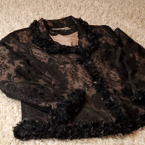VINTAGE Blutique Black Beaded Jacket - Picture 5 of 11